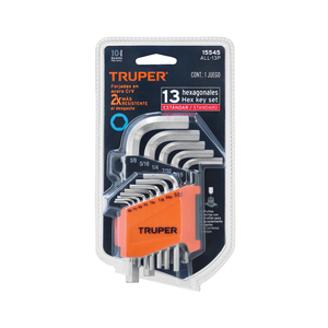 Set di 13 tasti brugne a punta esagonale standard con organizer - Product Image 2