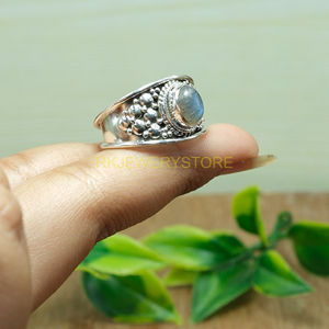 Natural Blue Fire Labradorite Gemstone <b>Ring</b> 925 Sterling <b>Silver</b> Handmade Unique Design <b>Ring</b> Large Stone <b>Statement</b> <b>Ring</b> Gift - Product Image 5