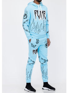 Ensemble de jogging à capuche en polaire avec fermeture éclair complète personnalisé pour hommes Survêtement tricoté pour le sport en plein air, la salle de sport, le fitness et l'entraînement d'hiver à capuche - Product Image 3