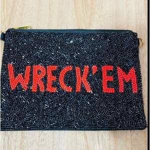WRECK EM perlé Game Day artisanat broderie Mini sac à fermeture éclair élégant fantaisie luxe et à la mode à la mode par Hiba Enterprises - Product Image 1