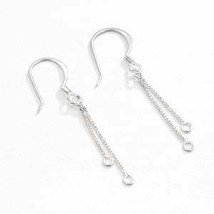 Ganchos para Pendientes de Plata de Ley 92.5 con Cadenas de Borlas, 1 Par, Accesorios para Fabricación de Joyería Chapados en Oro, Empaquetados en Bolsa - Product Image 2