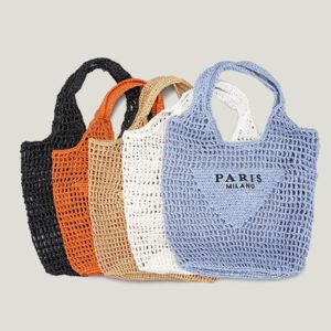 Wholesale 2025 Custom Summer Women's Hand-Woven Jute <b>Straw</b> Tote Bag Dual Handle Fashion <b>Handbag</b> Hollow-Out for Garment Beach Use - Product Image 3