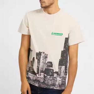 Camisetas de Cuello Redondo Holgadas de Poliéster/Algodón, Precio de Fábrica, Impresión de Logotipo Personalizado, Unisex, Ecológicas, Transpirables, al por Mayor - Product Image 2