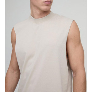 2025 venta al por mayor 100% algodón Color sólido ropa de gimnasio en blanco verano hombres camiseta sin mangas chaleco para hombres - Product Image 3