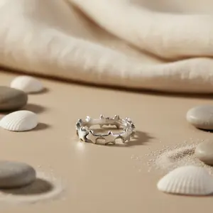 แหวนเงินแท้ 925 รูปดาว สำหรับผู้หญิง สวมใส่ได้ทุกวัน - Product Image 3