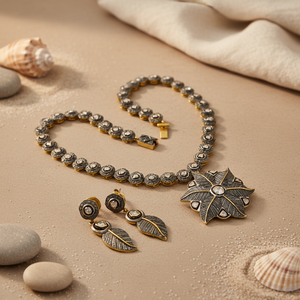 ชุดเครื่องประดับทองชุบวินเทจ สร้อยคอและต่างหูเพชร ประดับมุกน้ำจืด สำหรับงานปาร์ตี้และงานแต่งงาน - Product Image 2