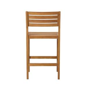 Oil-Finished Natural Acacia <b>Wood</b> Outdoor <b>Bar</b> <b>Stool</b> - Farmhouse Rustic Plank Seat <b>With</b> Ladder <b>Back</b>, Footrest For Kitchen Island - Product Image 6