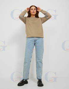 Sudadera de lana para mujer hecha a medida de alta calidad, diseño de cuello redondo, largo, invierno, directo de fábrica, precios baratos, logotipo personalizado - Product Image 2