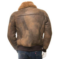 Veste Homme Automne Hiver en Cuir Véritable avec Design Personnalisable Col en Fourrure de Meilleure Qualité, Tissu Léger, Style High Street