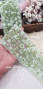 Custom Made in Large Width Machine Embroidered <b>Ribbons</b> in Floral Designs and in Light Pastel Coloured Embroidery for Dresses - Product Image 3