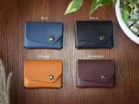 Dompet RFID kulit asli buatan tangan untuk pria, dompet kartu ID pekerjaan pendek, penutup paspor, dompet koin, tempat kartu uang