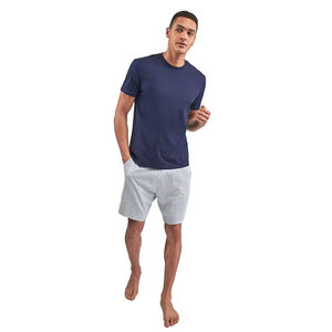 Venta al por mayor de conjuntos de verano de algodón para los hombres camisa elegante y pantalones cortos Combo transpirable y en tendencia - Product Image 1