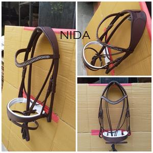 Brida ecuestre de cuero para caballo, rienda con logotipo personalizado y costuras elegantes para carreras y montar en establo de caballos - Product Image 6