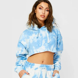 Sudadera con capucha corta de poliéster informal Oem 2024 para mujer, Top corto de alta calidad, Sudadera con capucha con estampado de logotipo personalizado, sudaderas con capucha de invierno - Product Image 1