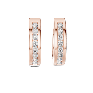 0.144 CT Lab-Grown VVS-VS EF Diamond Hoop <b>Earrings</b> 18KT, 14KT, 10KT Gold & 925 Silver <b>Moissanite</b>, Rose, Yellow, White Gold - Product Image 3
