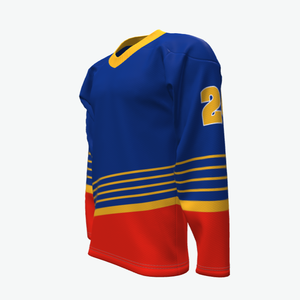 เสื้อเจอร์ซีย์ฮ็อกกี้น้ำแข็งสำหรับผู้ใหญ่เสื้อทีมออกแบบได้ตามต้องการผ้าโพลีเอสเตอร์100% แห้งเร็วผลิตในปากีสถาน - Product Image 5