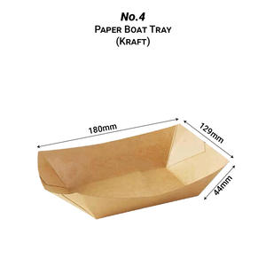 Bandeja de barco Kraft de papel ecológico desechable de alta calidad 100% de Malasia L180MM X W129MM X H44MM Sushi hamburguesa - Product Image 2