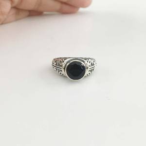 Fantastic Looking 925 Sterling Silver <b>Rings</b> Indian Bezel Setting <b>Black</b> Onyx Cut Jewelry Wholesale 925 Silver Jewelry - Product Image 2
