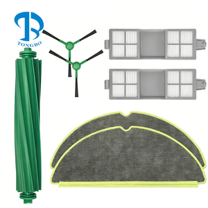 Pièces de rechange pour robot <span class=keywords><strong>aspirateur</strong></span> I Robot Room Ba 205 Dust <span class=keywords><strong>Compactor</strong></span> Combo / Vac Robot Vacuum : brosse d'angle en caoutchouc principale, chiffon de nettoyage, filtre HEPA - Product Image 1