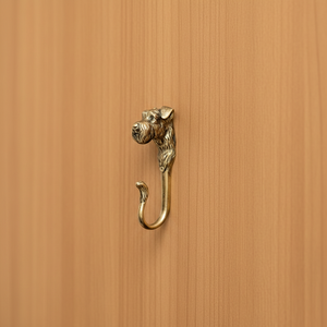 Porte-manteau mural vintage en forme de chien, finition laiton antique, décoration animale pour entrée de maison et chambre. - Product Image 1