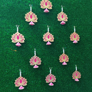 ที่แขวนรูปดอกบัวสำหรับตกแต่งบ้าน,ที่แขวนดอกบัวสำหรับตกแต่งบ้านงานขึ้นบ้านใหม่ฉากหลังสไตล์มงคลบัวสีชมพู - Product Image 3