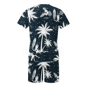 Ensemble t-shirt et short en coton pour hommes, style unique et simple, ensemble t-shirt et short décontractés pour hommes avec cordon de serrage - Product Image 6