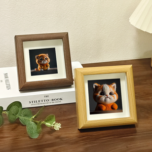 Molduras para Fotos 4x4 em Madeira Natural com Acrílico e Plexiglass, Moldura Oca A4, Caixa de Sombra para Exibição em Mesa ou Montagem na Parede, Quadrada 5x7 8x10 - Product Image 4
