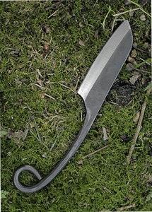 Vente chaude couteau de chef de cuisine médiéval pleine soie avec lame de pied de mouton gaine en cuir forgé à la main personnalisable OEM & ODM - Product Image 4