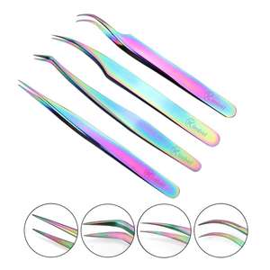 Pinces à épiler professionnelles en acier inoxydable pour extensions de cils, pinces à épiler pointues pour faux cils volumineux, garanties - Product Image 4