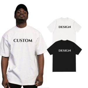 Wholesale Drop Shoulder 100% Cotton Blank Custom T Shirt Vintage Boxy Oversized Streetwear Screen Printing Sports Men's T-Shirts - Product Image 1