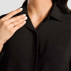 Chemise noire vintage tendance Threadline en popeline, satin et mousseline, imprimée, coupe ajustée, décontractée, pour le quotidien, été et printemps, taille XL - Product Image 5