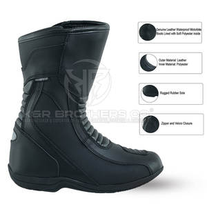 Chaussures de moto pour hommes d'hiver respirantes robustes avec construction anti-usure chaussures d'équitation en plein air urbaines en cuir personnalisables - Product Image 2