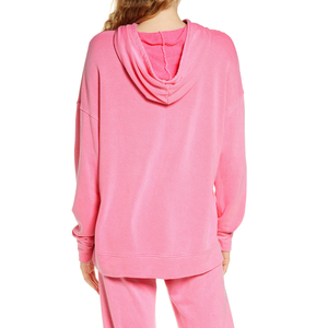 Sudadera con capucha con logotipo personalizado para mujer, manga larga, 100%, material transpirable de alta calidad, estilo informal, diseño de talla grande - Product Image 3