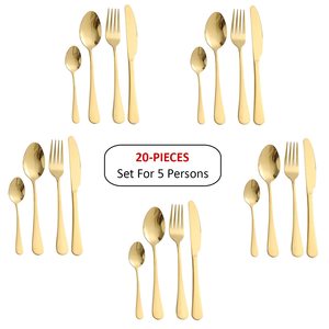 ชุดมีดส้อมสองช้อนทองชุดเครื่องใช้บนโต๊ะอาหารสำหรับงานแต่งงานของราชวงศ์เครื่องใช้บนโต๊ะอาหารชุดเครื่องใช้บนโต๊ะอาหารส่วนบุคคล - Product Image 4