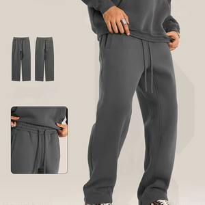 Pantalones de chándal holgados informales de talla grande para hombre a la moda al por mayor, pantalones de chándal vintage personalizados de lana con bloques de color - Product Image 3