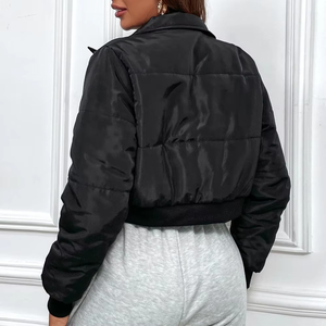 Nueva llegada popular nuevo estilo mujeres corto Varsity chaqueta inviernos nuevo diseño al por mayor manga larga cremallera chaqueta acolchada - Product Image 2