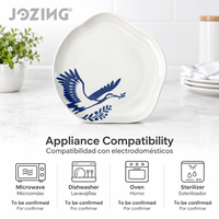 Assiette de table en céramique blanche mouchetée Jozing, plat de service à bord ondulé, stock en liquidation, prix de gros imbattables, porcelaine