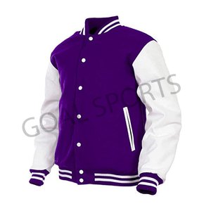 Blouson bombardier de Baseball en laine pour homme, Logo personnalisé, avec patchs de contraste, broderie, lettrage, varity - Product Image 1