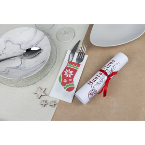 Tovaglioli Bianchi 32x40cm con Stampa Verde Point-to-Point Kanguro, 450 Pezzi, B2B - Product Image 1