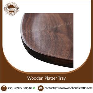 Plateau de meilleure qualité en bois de forme irrégulière fait à la main, plateau en bois écologique, fabricant d'assiettes alimentaires, fournisseur en gros - Product Image 4