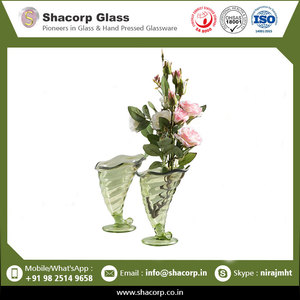 Florero de cristal de cristalería de diseño moderno al por mayor soplado a mano para decoración del hogar - Product Image 2
