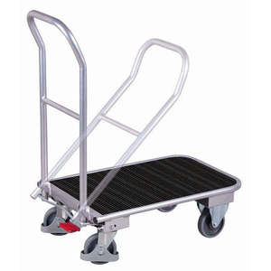Chariot de bar pliable en aluminium Variofit avec quatre roues et tapis en caoutchouc rainuré, capacité de charge 150 kg, fonction pliable - Product Image 1