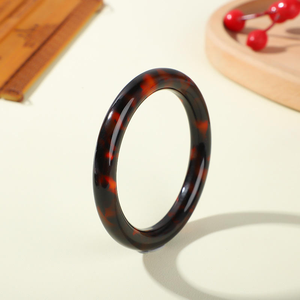 CRAFTS HUB Vintage <b>Moon</b> Shape Imitation Pearl & Acrylic Resin Bangle <b>Bracelet</b> Unisex Gift - Product Image 2