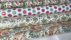 Papier fait main en coton imprimé en bloc et sérigraphié sur mesure, adapté à l'emballage de cadeaux - Product Image 2