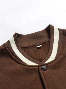 Veste universitaire universitaire universitaire personnalisée unisexe à col montant en coton avec doublure en polaire Vêtements de sport décontractés pour hommes pour le baseball - Product Image 3