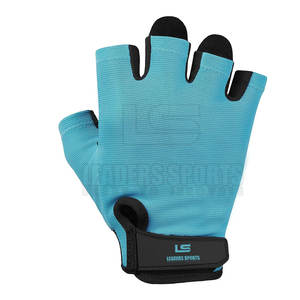 Guantes de Cuero para Levantamiento de Pesas, Medios Dedos, Antideslizantes, para Gimnasio, con Correa Ajustable para la Muñeca, en Stock - Product Image 2