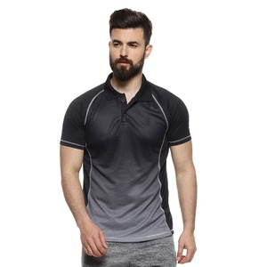 T-shirt pour homme de qualité supérieure, coupe ajustée, anti-froissement, manches raglan sublimées, impression de logo personnalisée, tissu piqué respirant pour le golf - Product Image 1