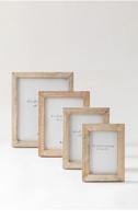 Cadre photo artisanal rustique en bois d'acacia et rotin, écologique, personnalisable, pour la décoration de bureau à domicile, idéal pour offrir