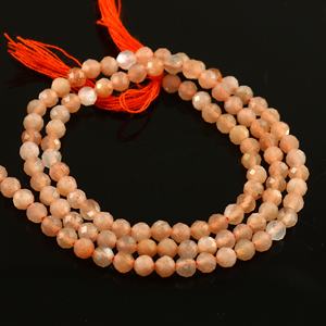 AAA แฮนด์เมด December birthstone สร้อยคอแท้ Sunstone พลอยเจียระไนลูกปัดกลมสีส้มเครื่องประดับของขวัญคริสต์มาสที่ดีที่สุด - Product Image 3