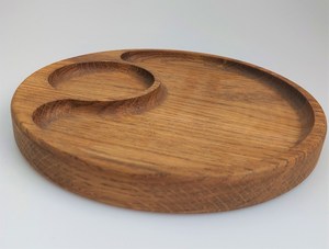 Wooden <b>snack</b> tray for serving food and drink round platter pizza breakfast food <b>bar</b> home kitchen decor wedding gifts restaurant - Product Image 2